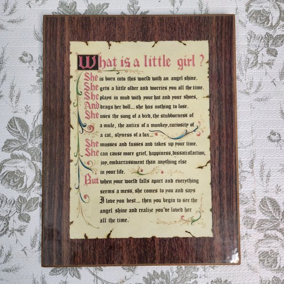 Other - Cute Vintage "What is a little girl?" Wall Art/Decor